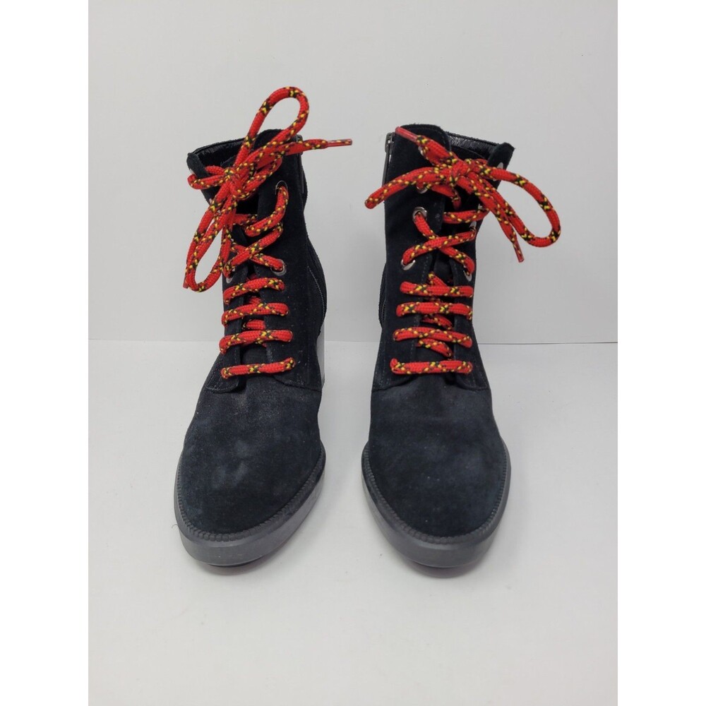 Aquatalia Ihana Water Resistant Lace-Up Boot Black Suede Size 6.5 - Picture 2 of 9